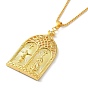 Alloy with Rhinestone Pendant Necklace, Arch with Jesus & Virgin Mary Pattern
