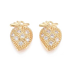 Латунные микро проложить кубического циркония подвески, клубника прелести, без никеля 