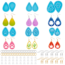 Fingerinspire DIY Jewelry Earing Making Set, Include 6Pcs Silicone Molds, 100Pcs Iron Open Jump Rings, 60Pcs Earring Hooks and 100Pcs Plastic Ear Nuts