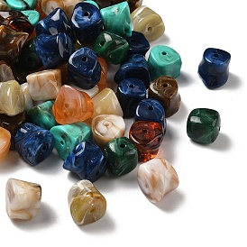 Акриловые шарики Gemstone имитация, самородки, два тона