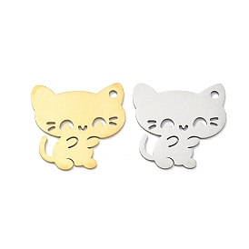 Pendentifs en acier inoxydable, breloques en forme de chat, Coupe au laser