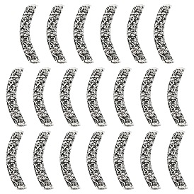 20шт. тибетские трубчатые бусины из сплава, изогнутые трубочки бусины лапши, без кадмия и без свинца, изогнутая трубка с цветком