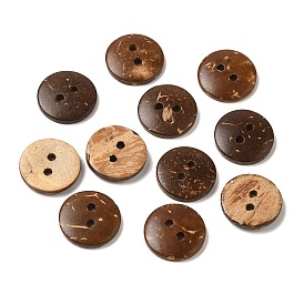 2-Hole Buttons in Round Shape, Coconut Button, 15mm, 100pcs/bag