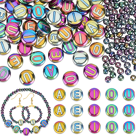 150 Perles de verre électrolytiques pcs, avec 150 pièces de perles de verre, arc-en-ciel plaqué