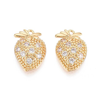 Латунные микро проложить кубического циркония подвески, клубника прелести, без никеля 