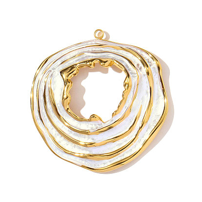 304 эмаль нержавеющей стали большие кулоны, круглые подвески, ионное покрытие (ip)