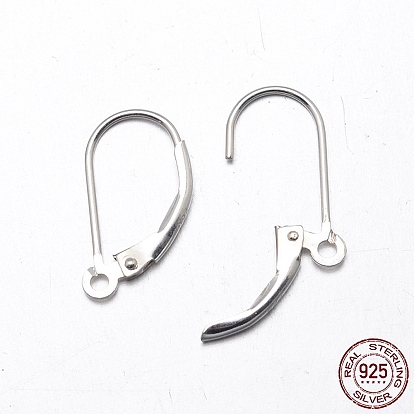 Sterling Silver Leverback Hoop Earring Findings