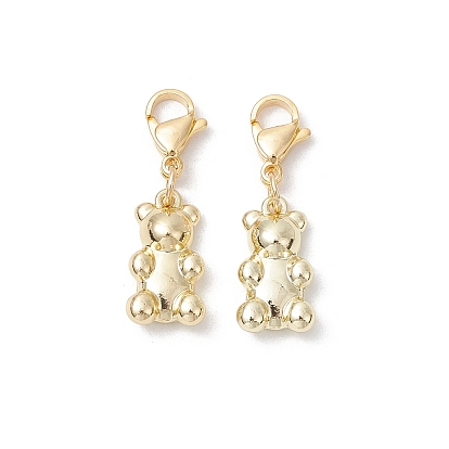 2шт. подвеска в виде медведя из сплава, 304 подвески-застежки-лобстеры из нержавеющей стали для украшений сумок