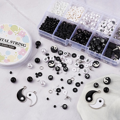 100pcs clay bead charms yang beads charms Clay Beads Jewelry Making Supplies