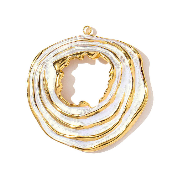 304 эмаль нержавеющей стали большие кулоны, круглые подвески, ионное покрытие (ip)