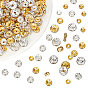 720pcs 3 style 2 couleurs perles d'espacement en strass de fer, pour l'artisanat de bijoux faisant des découvertes, bord droit, rondelle