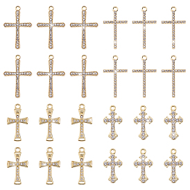 40шт 4 стили подвески со стразами из сплава, крестик