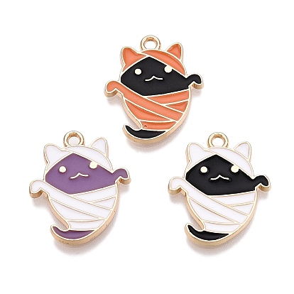 Подвески из эмали из сплава с покрытием на тему Хэллоуина, золотые, призрачное очарование