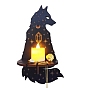 Деревянная настенная небольшая хрустальная витрина, ведьма висит держатель кристалла, подвесной подвесной маятник для биолокации из кристалла, лиса/сова/кошка