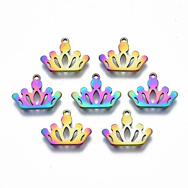 Ion Plating(IP) 201 Stainless Steel Charms, Cadmium Free & Nickel Free & Lead Free, Crown