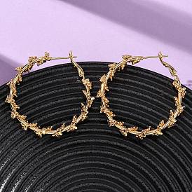 Латунные серьги-кольца, без никеля 