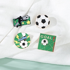 Pin de esmalte de fútbol, broche de aleación para ropa de mochila