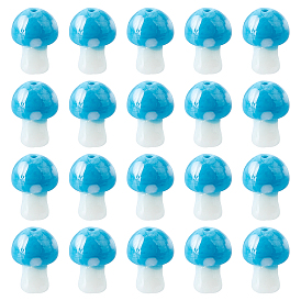 4 Strands Mushroom Handmade Lampwork Beads Strands