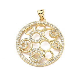 Латунные микро проложить кубического циркония подвески, круглые подвески, долговечный, стойки покрытие, без свинца и без кадмия