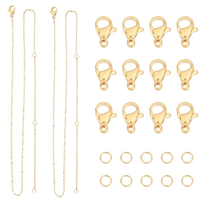 DIY 304 Stainless Steel Necklace Making Kits, Including Cable Chains Necklace & Lobster Clasps & Jump Rings