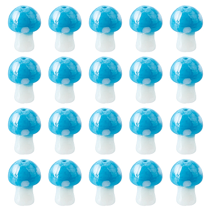 4 Strands Mushroom Handmade Lampwork Beads Strands