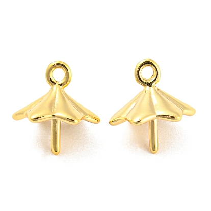 Brass Cup Pearl Peg Bails Pin Pendants, for Half Drilled Beads, Cadmium Free & Nickel Free & Lead Free