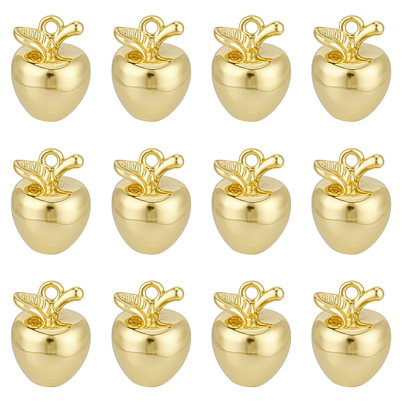 12 шт. Латунные подвески, 3форма яблока