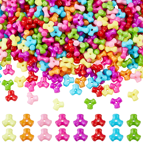 1400 непрозрачные акриловые бусины, треугольные