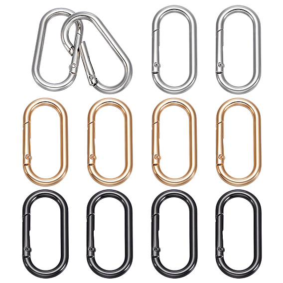 12шт 3 цветные пружинные кольца из цинкового сплава, овальные