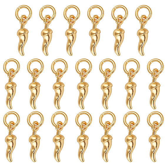 20 шт. Латунные подвески, с целью перехода в кольце, чили прелести