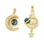 Латунные микро проложить кубического циркония подвески, с эмалью, Луна прелести