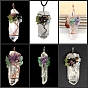 Irregular Natural Quartz Crystal Pendants, Tree of Life