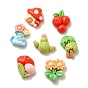 Flower/Mushrooom/Cactus Spring Garden Opaque Resin Decoden Cabochons, Mixed Shapes