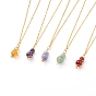 Natural Gemstone Pendant Necklaces, with Copper Wire, Golden Plated Brass Cable Chains and Spring Ring Clasps, Round