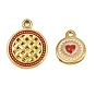 304 подвески из нержавеющей стали, круглые, с эмалью, ионное покрытие (ip), золотые