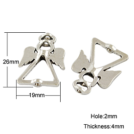 Тибетский стиль ангел из бисера кадров, без кадмия и без свинца, 26x19x4 мм, отверстие : 2 мм