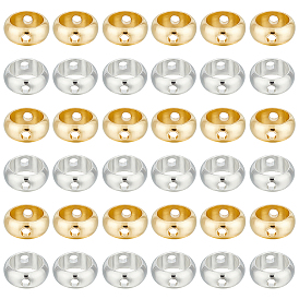 100шт 2 цвета латунные бусины рамки, долговечный, круглые кольца