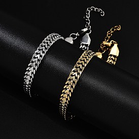 304 браслеты из нержавеющей стали, двойная кубинская цепочка с звеньями для мужчин