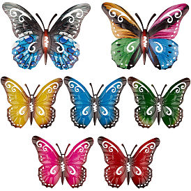 CRASPIRE 7Pcs 7 Style Iron Art Wall Hanging Decorations, Creative Butterfly Decoration
