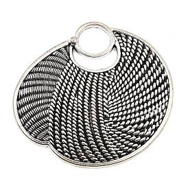 Tibetan Style Alloy Big Pendants, Irregular Woven Fan Charms