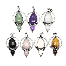 Gemstone Pendants, with Metal Finding