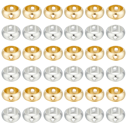 100шт 2 цвета латунные бусины рамки, долговечный, круглые кольца