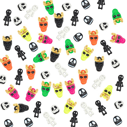 45piezas 9 cabujones de aleación estilo calavera y esqueleto, accesorios de la decoración del arte del clavo