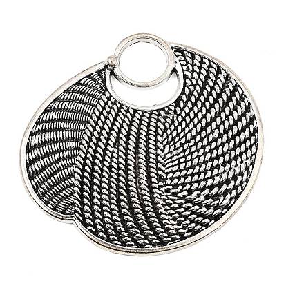 Tibetan Style Alloy Big Pendants, Irregular Woven Fan Charms