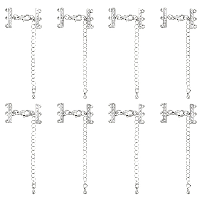 Maillons de lustre rectangulaires en laiton micro-pavé de zircone cubique transparente