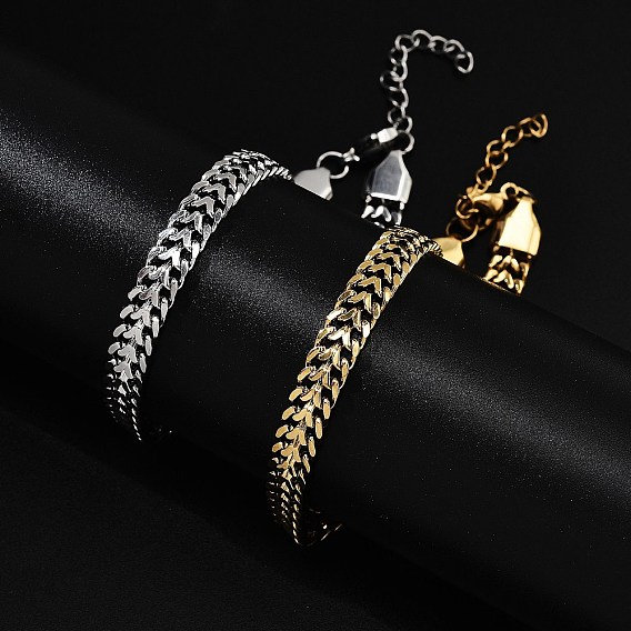 304 браслеты из нержавеющей стали, двойная кубинская цепочка с звеньями для мужчин