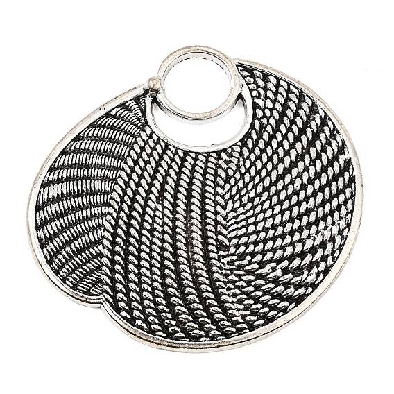 Tibetan Style Alloy Big Pendants, Irregular Woven Fan Charms