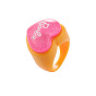 Chic Acrylic Ring with Heart-shaped Resin and Macaron Letter Design for Women's Fashion Accessories