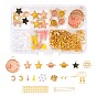 16Pcs Moon & Star & Planet Alloy Pendants, 8Pcs Polycotton Tassel Pendant Decorations, 30Pcs Plastic Round Beads, Stainless Steel & Iron Findings, for DIY Starry Sky Theme Earring Making Kits
