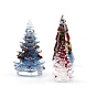 Resin Christmas Tree Display Decoration, with Gemstone Chips inside Statues for Home Office Decorations